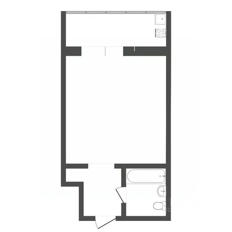 Студия Тюменская область, Тюмень ул. 30 лет Победы, 109 (12.9 м) - Фото 2