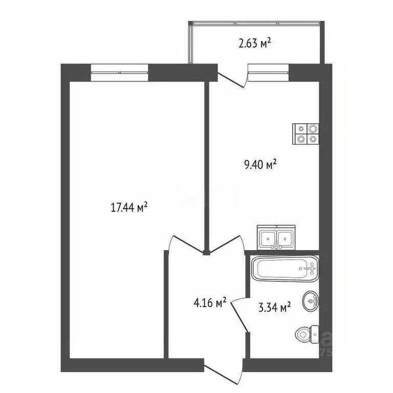 1-к кв. Ярославская область, Ярославль ул. Романовская, 3 (34.5 м) - Фото 2