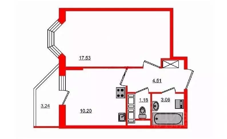 1-к кв. Санкт-Петербург просп. Ветеранов, 171к2 (36.2 м) - Фото 1