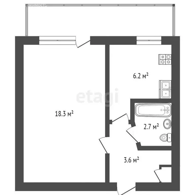 1-комнатная квартира: Севастополь, улица Мечникова, 5 (31.8 м) - Фото 0
