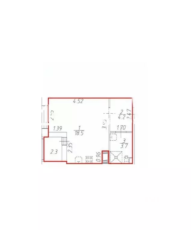 Студия Санкт-Петербург Кузнецовская ул., 58к1 (26.4 м) - Фото 2