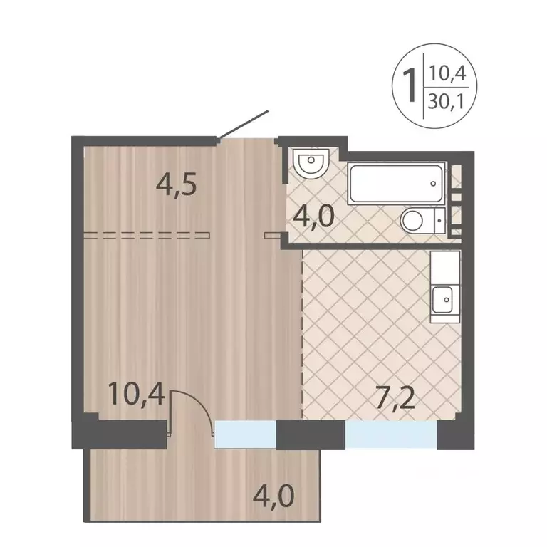 1-к кв. Иркутская область, Иркутск ул. Варламова, 104/1 (30.1 м) - Фото 0