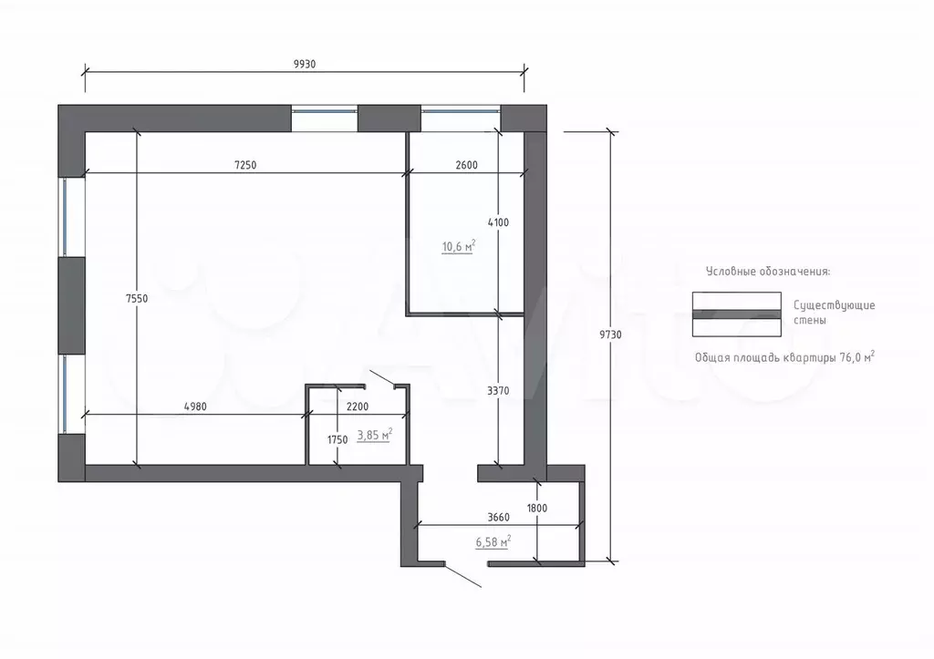 3-к. квартира, 76 м, 7/8 эт. - Фото 1