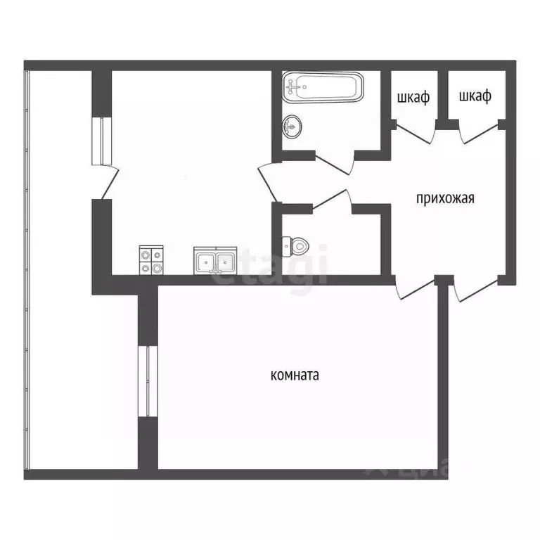 1-к кв. Севастополь ул. Курчатова, 22 (41.3 м) - Фото 1