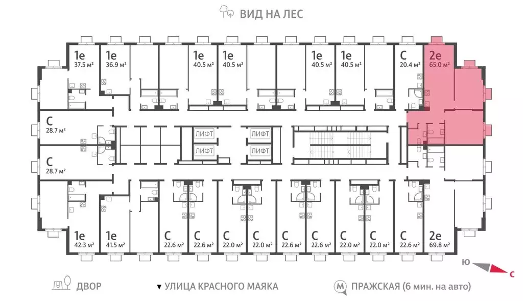 2-комнатная квартира: Москва, жилой комплекс Парксайд, 4 (65 м) - Фото 1