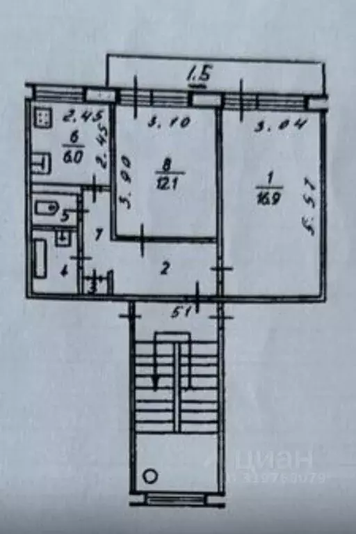 2-к кв. Псковская область, Псков Юбилейная ул., 73А (46.1 м) - Фото 0