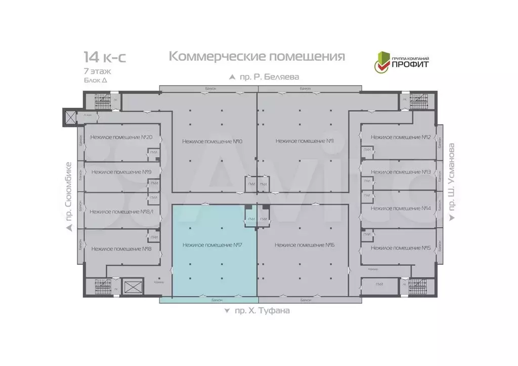 Помещение №17 на 7-ом этаже паркинга 14Д, 258 м - Фото 1