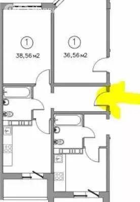 1-комнатная квартира: Оренбург, улица Рокоссовского, 25/1 (38.55 м) - Фото 1