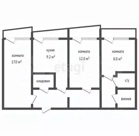 3-к кв. Воронежская область, Воронеж Ленинский просп., 3/2 (64.2 м) - Фото 1