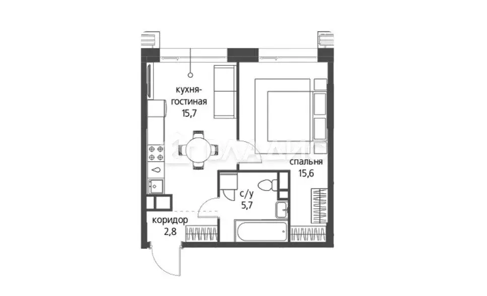 1-комнатная квартира: Москва, улица Крузенштерна, 6 (39 м) - Фото 1