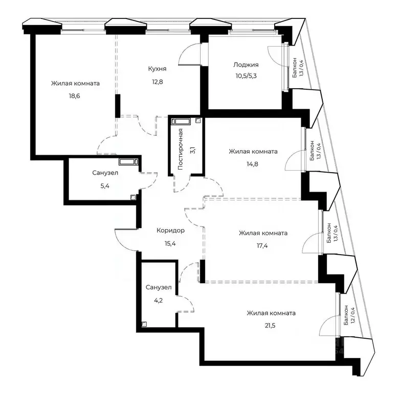 4-к кв. Пензенская область, Пенза Велларт Сити жилой комплекс (120.1 ... - Фото 1
