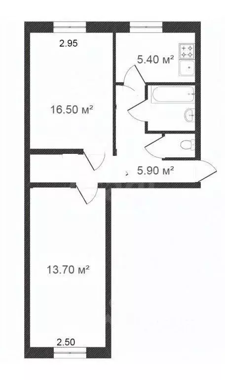 2-к кв. Вологодская область, Сокол Гражданская ул., 4 (46.0 м) - Фото 2