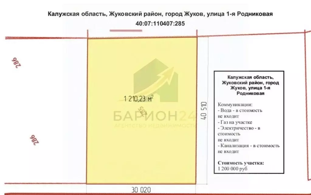 Участок в Калужская область, Жуков 1-я Родниковая ул. (12.1 сот.) - Фото 2