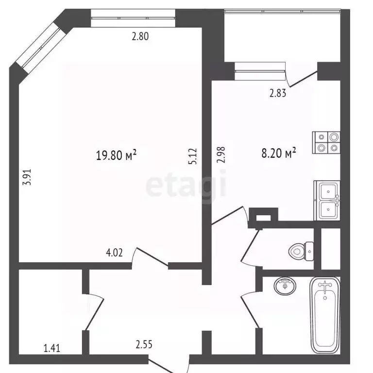 1-к кв. Московская область, Балашиха ул. Свердлова, 46 (41.0 м) - Фото 1