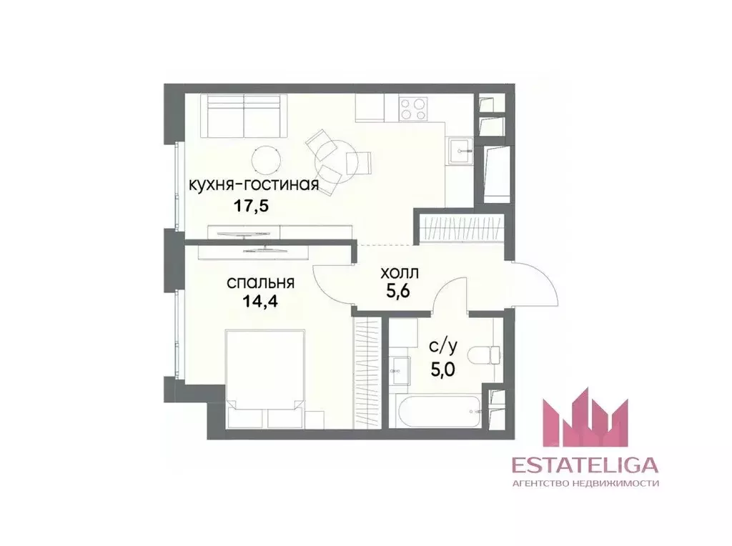 1-к кв. Москва ул. Нижние Мневники, 9 (42.5 м) - Фото 1