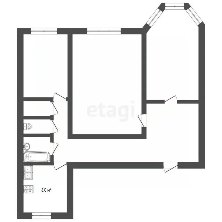 3-к кв. Алтайский край, Яровое ул. Менделеева, 2 (80.0 м) - Фото 2