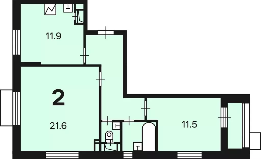 Продаётся 2-к квартира, 58.5 м - Фото 1