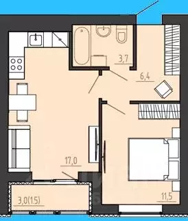 1-к кв. Калининградская область, Калининград ул. Генерала Толстикова ... - Фото 1
