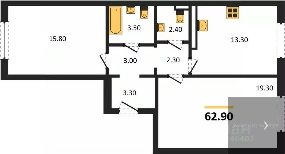 2-к кв. Воронежская область, Воронеж ул. Загоровского, 5/2 (62.9 м) - Фото 0