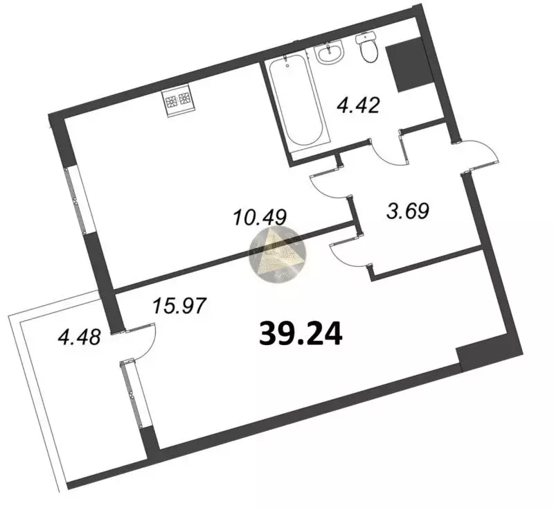 1-комнатная квартира: Сестрорецк, улица Инструментальщиков, 18 (39.24 ... - Фото 1