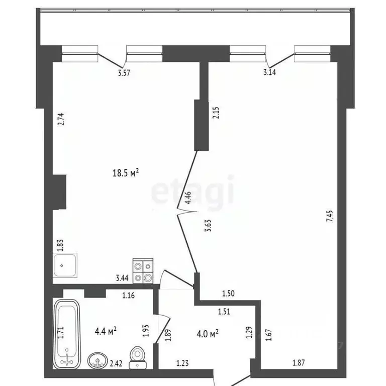 1-к кв. Севастополь ул. Челнокова, 17к1 (49.0 м) - Фото 1