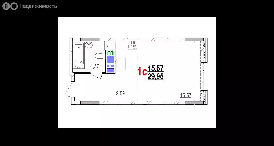 1-комнатная квартира: Белгород, проспект Богдана Хмельницкого, 62А (30 ... - Фото 1