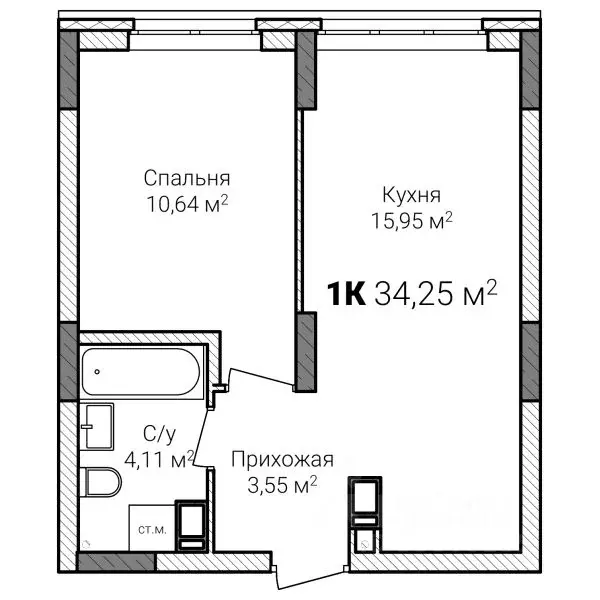 1-к кв. Нижегородская область, Нижний Новгород Зенит жилой комплекс ... - Фото 0