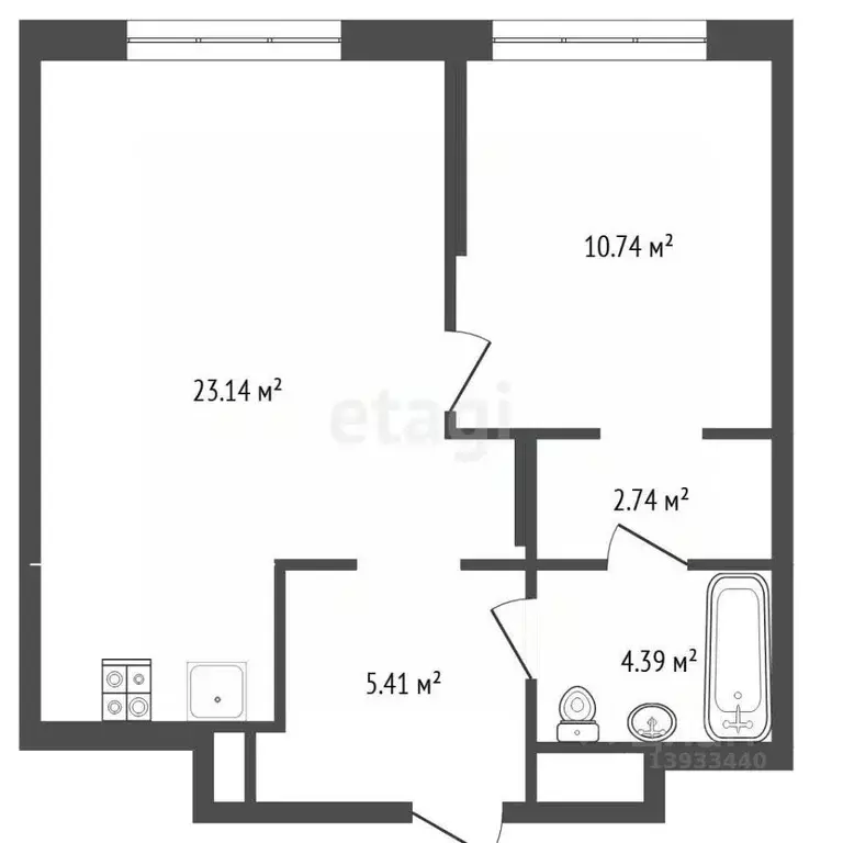 1-к кв. Тюменская область, Тюмень Комбинатская ул., 16к1 (46.0 м) - Фото 2