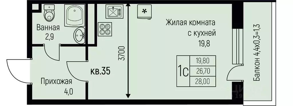 Студия Краснодарский край, Краснодар пос. Березовый, пос. Прогресс, ... - Фото 1