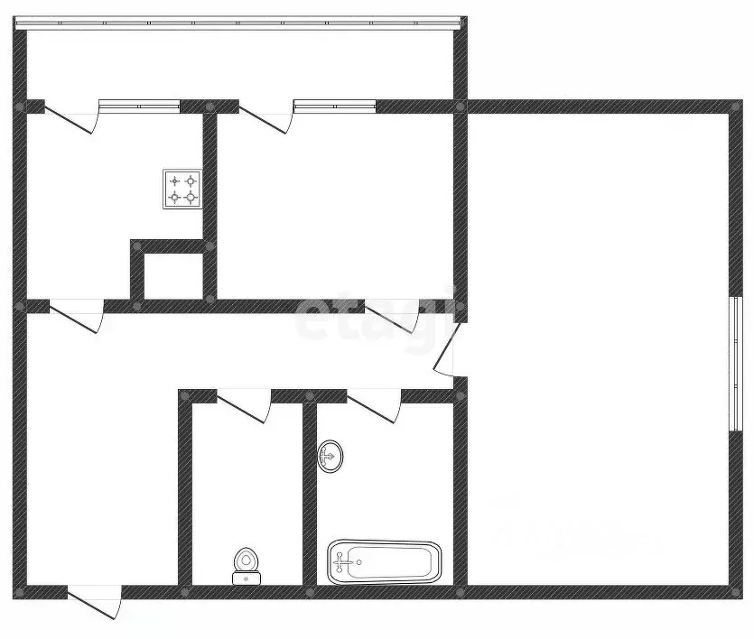 2-к кв. Татарстан, Казань ул. Четаева, 14а (57.0 м) - Фото 1