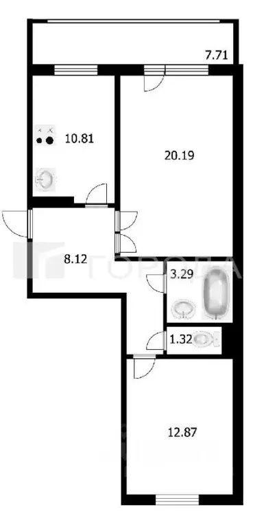 2-к кв. Томская область, Томск Солнечный мкр, ул. Обручева, 12Б (60.1 ... - Фото 2