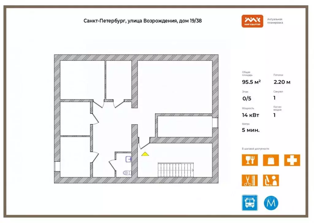 Помещение свободного назначения в Санкт-Петербург ул. Возрождения, ... - Фото 2