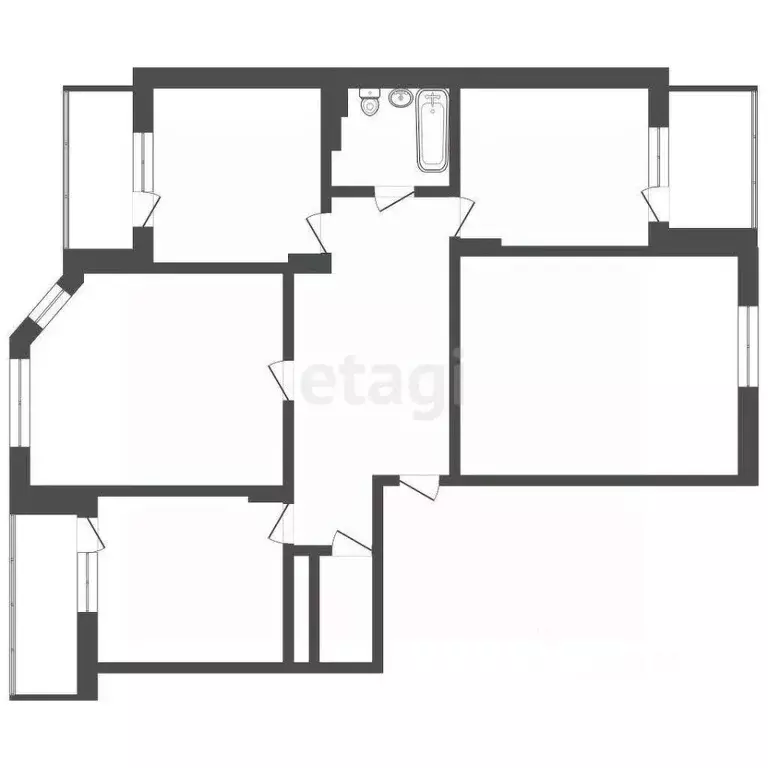 4-к кв. Московская область, Балашиха Кучино мкр, ул. Брагина, 1 (103.0 ... - Фото 2