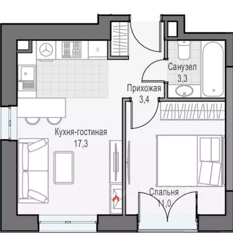 1-к кв. Москва ул. Академика Королева, 21 (35.5 м) - Фото 2