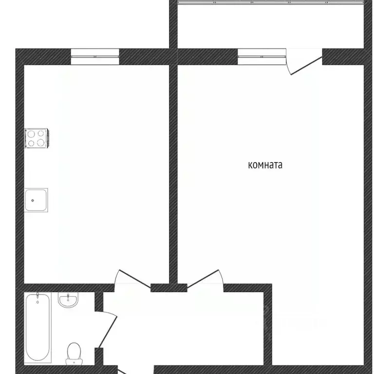 1-к кв. Воронежская область, Семилуки Железнодорожная ул., 36 (31.4 м) - Фото 1