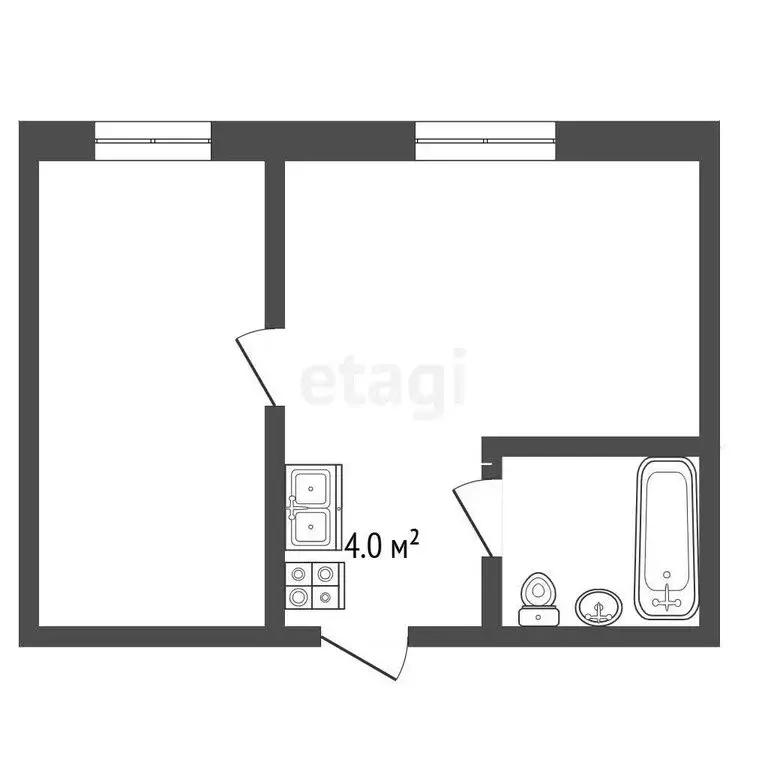2-комнатная квартира: Богданович, улица Тимирязева, 1 (22.4 м) - Фото 1