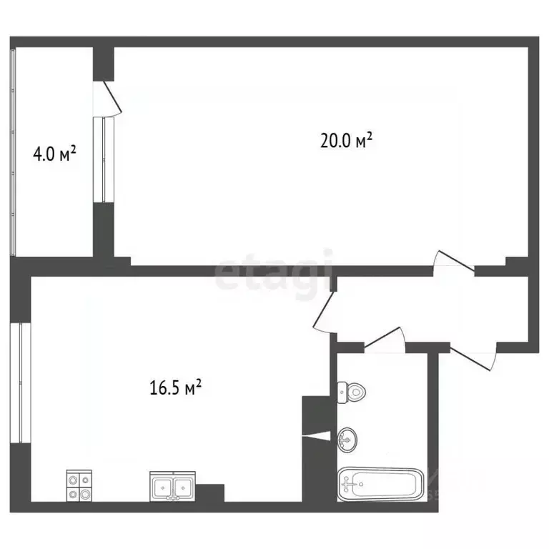 1-к кв. Севастополь ул. Правды, 33А (42.4 м) - Фото 2