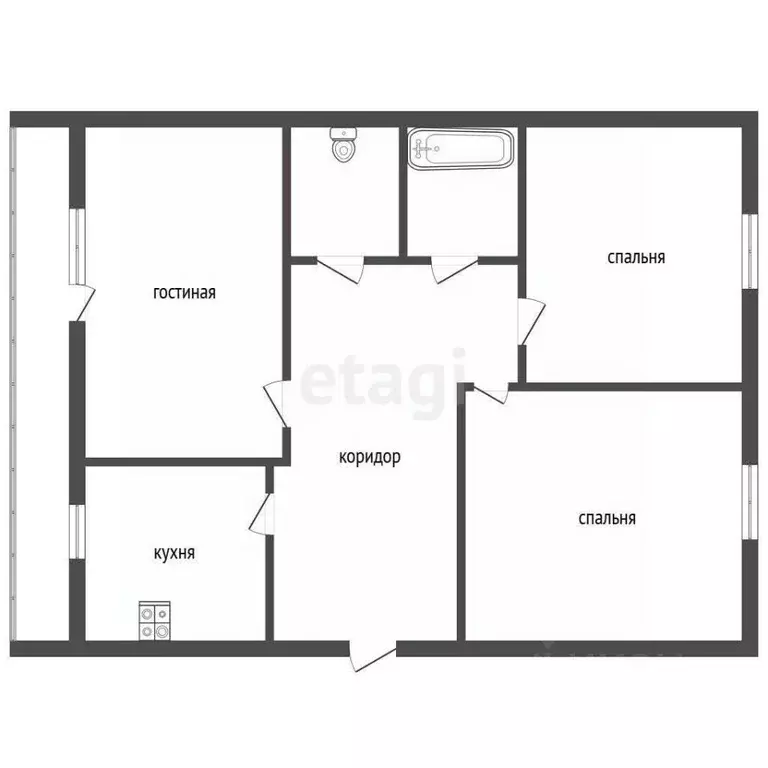 3-к кв. Челябинская область, Чебаркульский муниципальный округ, д. ... - Фото 2