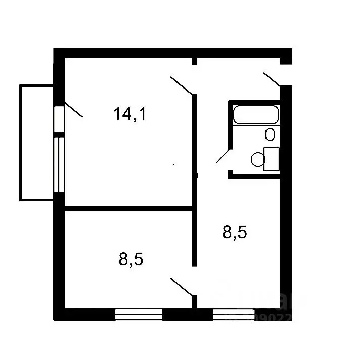 2-к кв. Москва ул. Космонавтов, 22 (44.0 м) - Фото 0