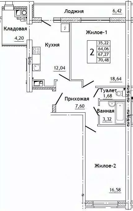 2-к кв. Смоленская область, Смоленский муниципальный округ, д. ... - Фото 1