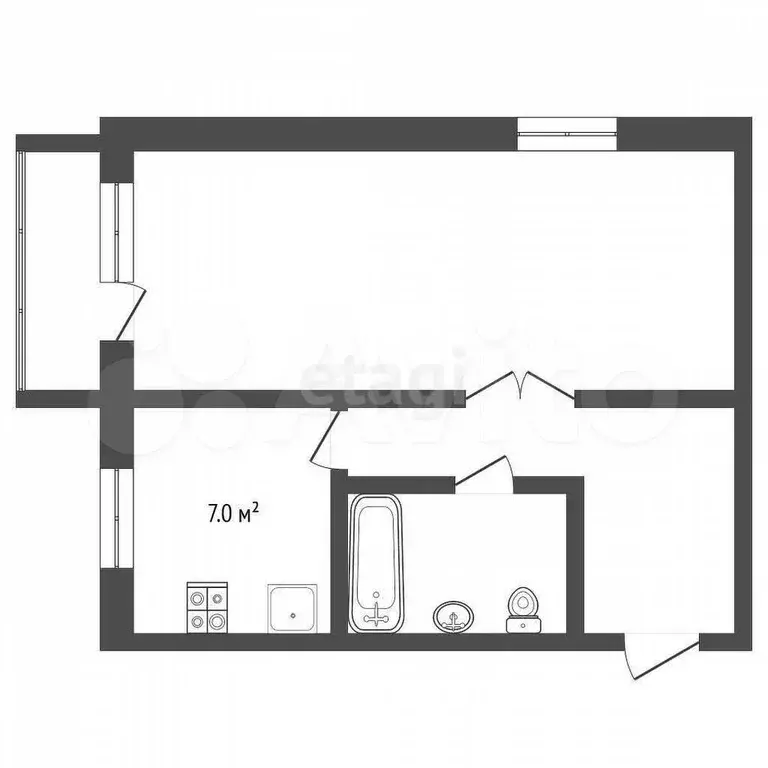 1-к. квартира, 30 м, 5/5 эт. - Фото 0