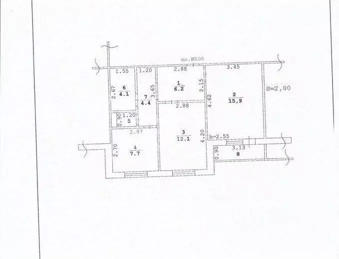 2-к кв. Липецкая область, Липецк ул. Теперика, 7 (51.5 м) - Фото 2