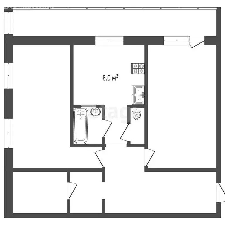 2-комнатная квартира: Белогорск, Нижнегорская улица, 33 (57.9 м) - Фото 1