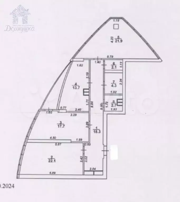 3-к. квартира, 102,9 м, 13/22 эт. - Фото 0