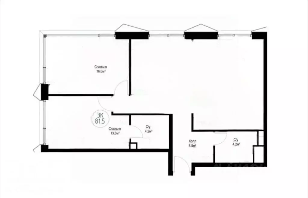 3-к кв. Москва Волгоградский просп., 32/5к4 (79.7 м) - Фото 1