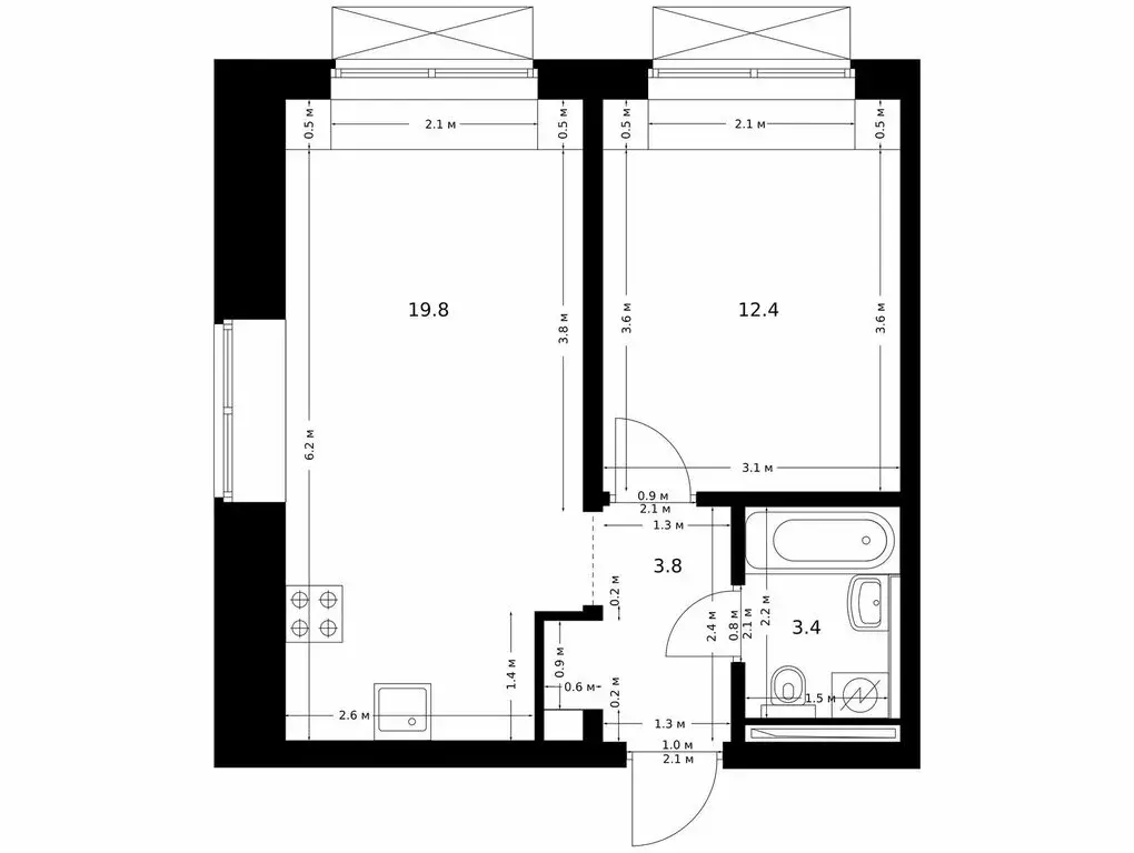 1-комнатная квартира: посёлок Ильинское-Усово, Заповедная улица, 9 ... - Фото 0