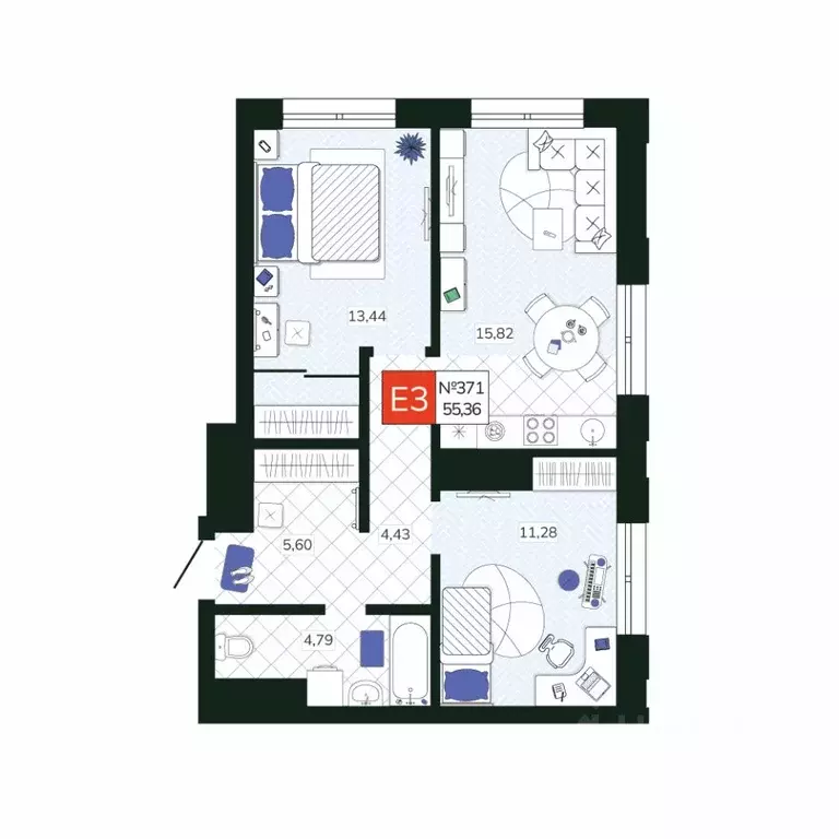 2-к кв. Тульская область, Тула Мясново мкр, Желания жилой комплекс ... - Фото 1