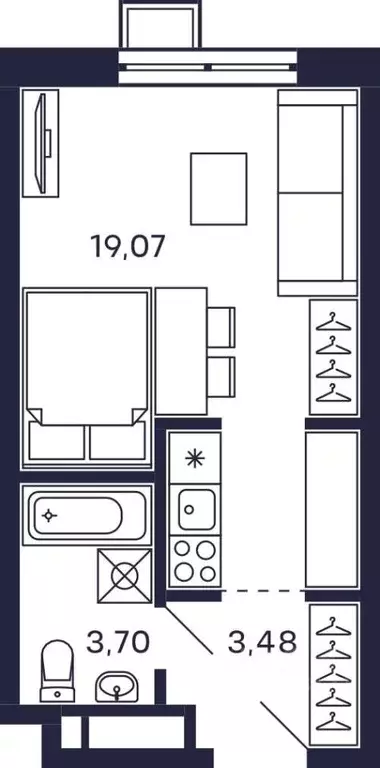 Студия Московская область, Красногорск Павшино мкр, Тетрис жилой ... - Фото 1