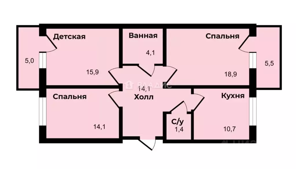 3-к кв. Санкт-Петербург Союзный просп., 4 (79.2 м) - Фото 1