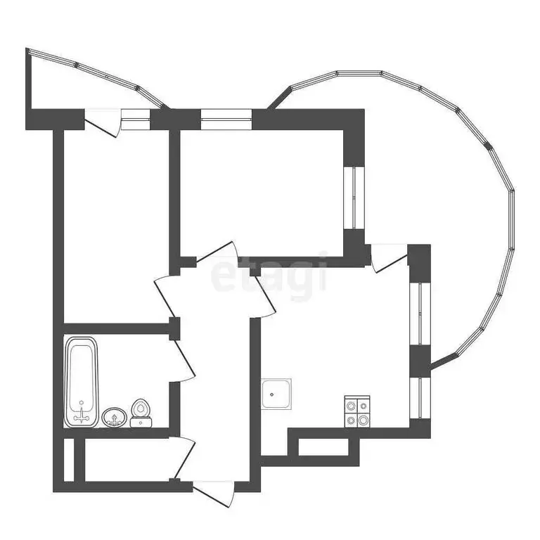 2-комнатная квартира: Тюмень, улица Федюнинского, 64к1 (64.6 м) - Фото 0